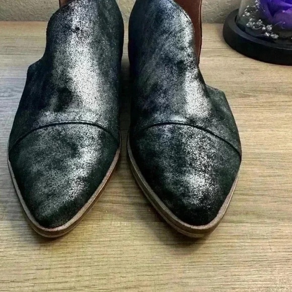 Free People Royale D’Orsay pointed toe Flats Metallic Onyx Silver leather - Picture 3 of 5